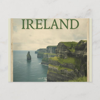 Ireland Cliffs of Moher Vintage Travel Postcard