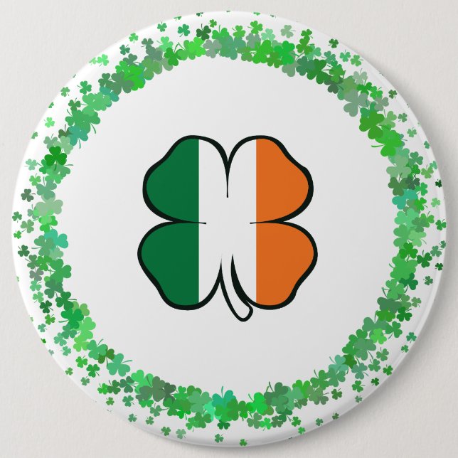 Ireland Clover Saint Patrick's Day Button (Front)