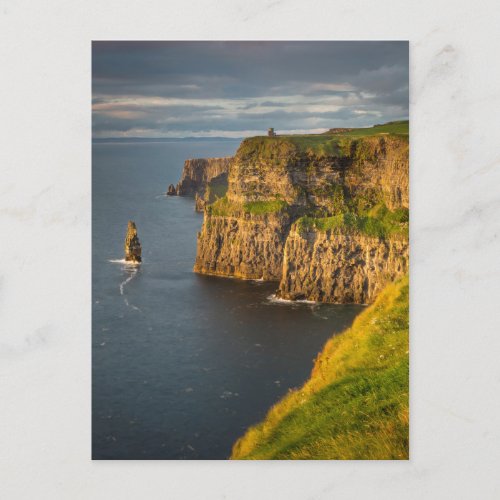 Ireland coastline at sunset postcard