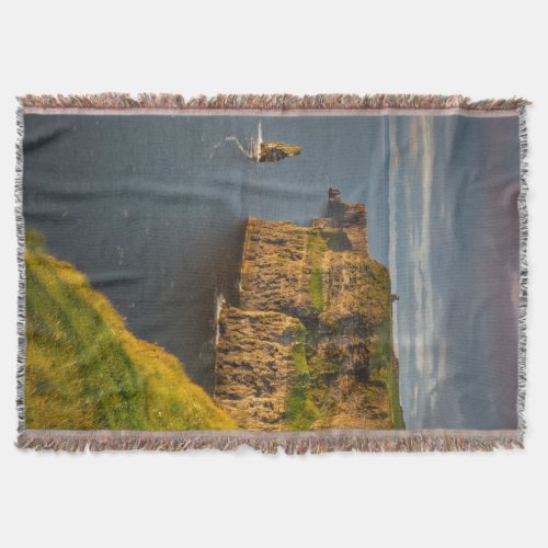 Ireland coastline at sunset throw blanket