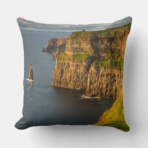Ireland coastline at sunset throw pillow