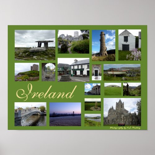 Ireland Collage Landscape Poster