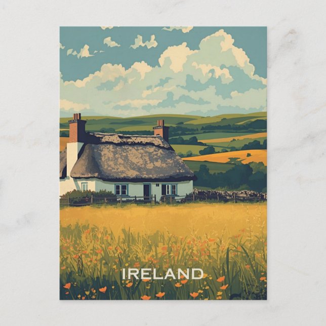 Ireland Cottage Postcard (Front)