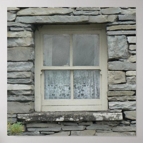 Ireland cottage window poster