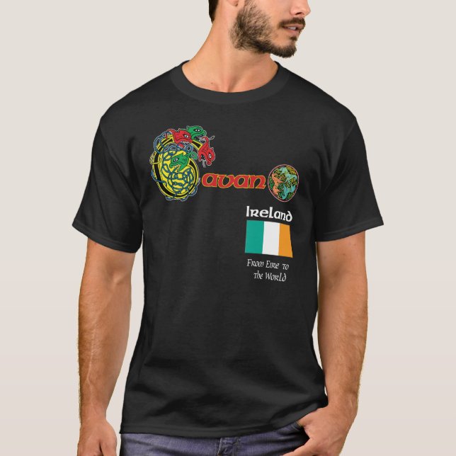Ireland County Cavan Dark T Shirt (Front)