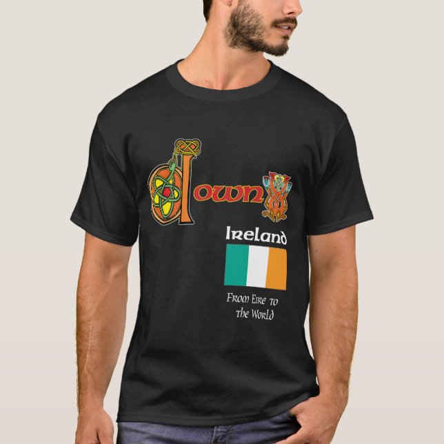 Ireland County Down Dark T Shirt (Front)