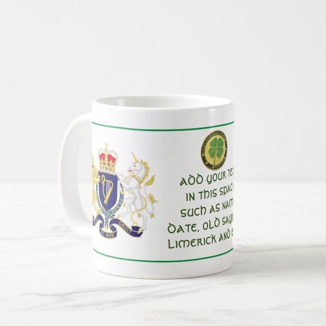 IRELAND CREST Personalized  Coffee Mug (Front Left)