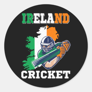 Ireland Cricket Player Flag Jersey Irish Sports Classic Round Sticker