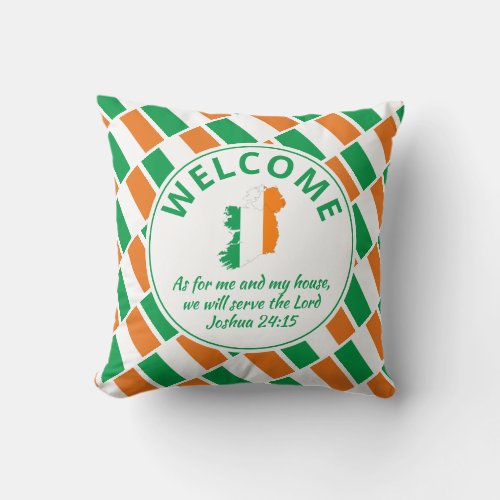 IRELAND Custom Christian Welcome Throw Pillow