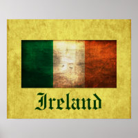Ireland Distressed Flag Poster