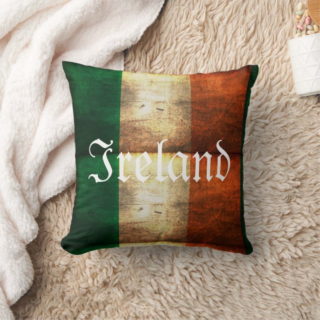 Ireland Distressed Flag Throw Pillow (Blanket)