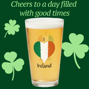 Ireland Distressed Painted Heart Flag Glass