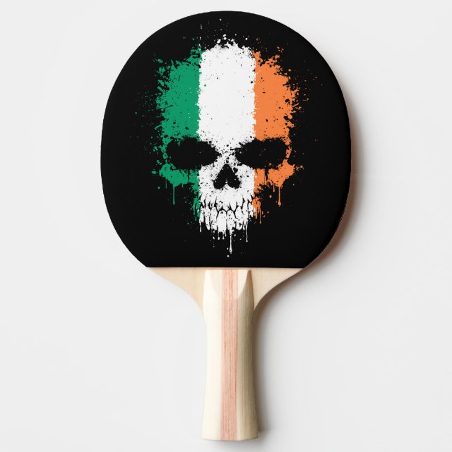 Ireland Dripping Splatter Skull Ping-Pong Paddle (Front)