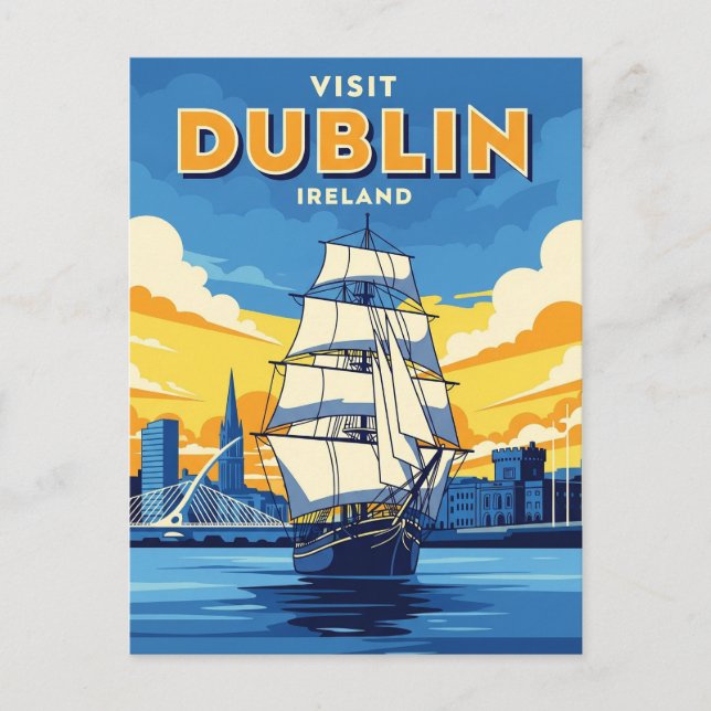 Ireland Dublin Tall Ship Postcard (Front)