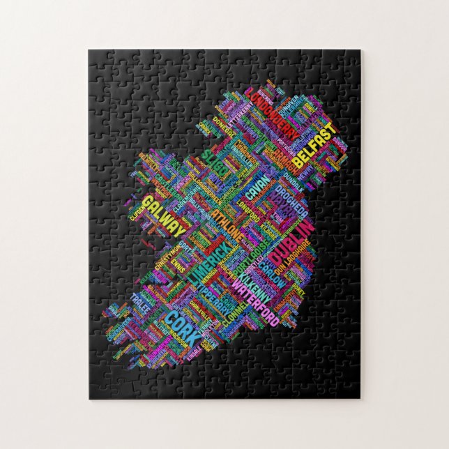 Ireland Eire City Text map Jigsaw Puzzle (Vertical)