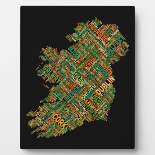 Ireland Eire City Text map Plaque