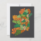 Ireland Eire County Text Map (Front)