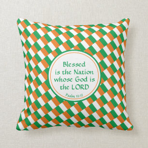 IRELAND Eire Custom Christian Scripture Blessed Throw Pillow