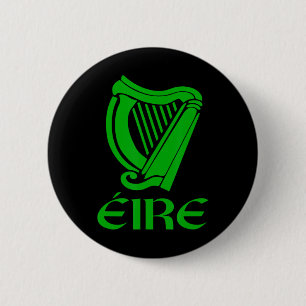 Ireland Eire Eireann Irish Pride Gaelic Harp St Pa Button