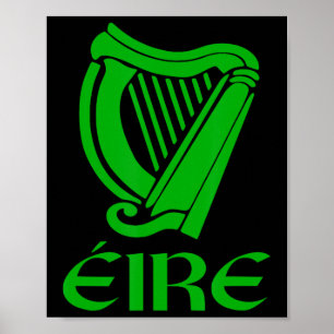 Ireland Eire Eireann Irish Pride Gaelic Harp St Pa Poster
