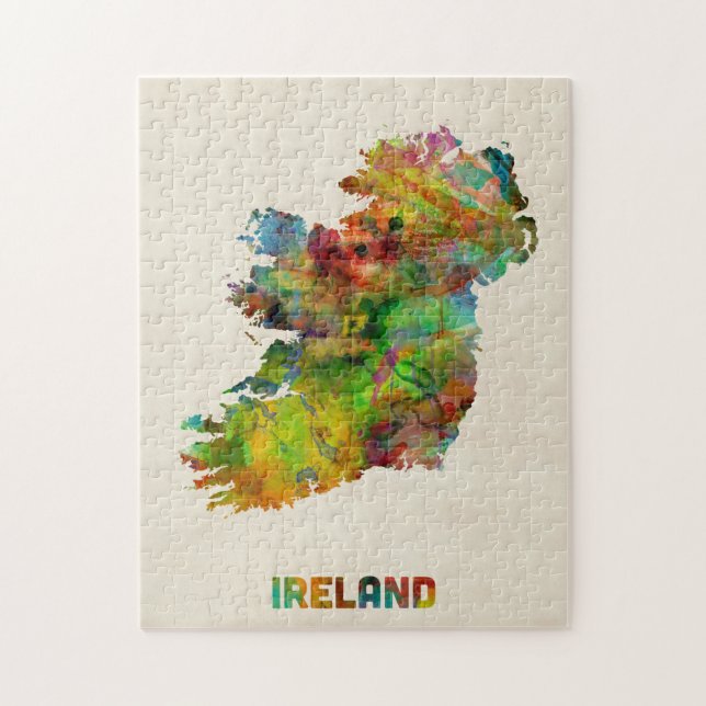 Ireland Eire Watercolor Map Jigsaw Puzzle (Vertical)