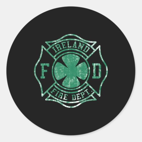 Ireland Fire Dept Irish Firefighter Classic Round Sticker