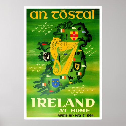 Ireland firstvintage travel Poster