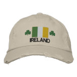 Ireland Flag And Shamrock Embroidered Hat at Zazzle