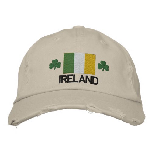 Ireland Flag and Shamrock Embroidered Hat