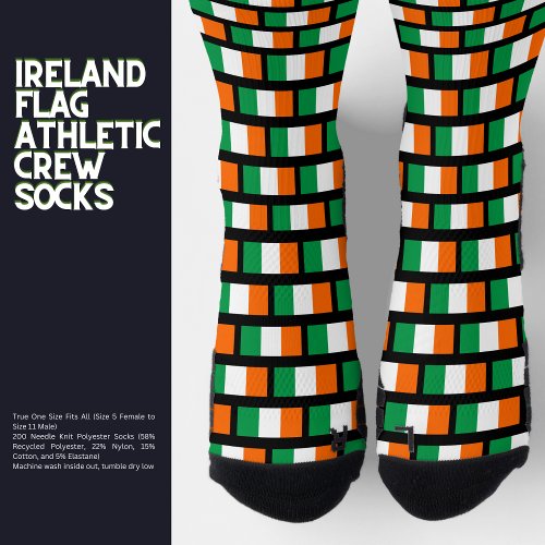 Ireland Flag Athletic Crew Socks