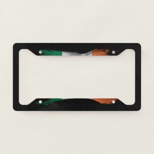 Ireland flag brush stroke national flag license plate frame
