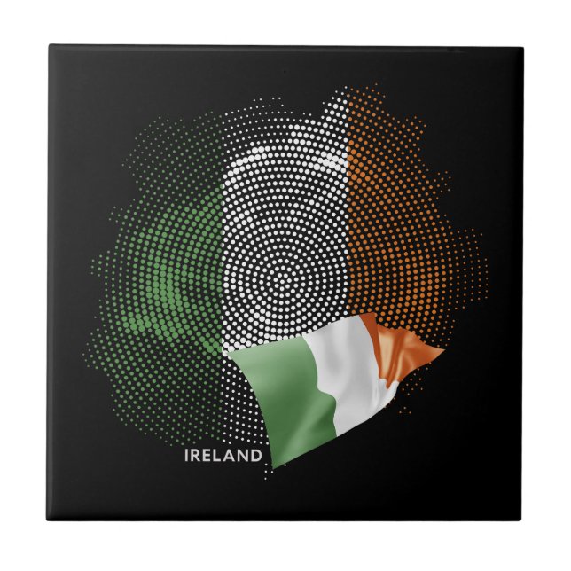 Ireland flag ceramic tile (Front)