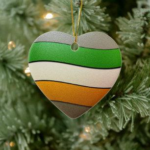 Ireland Flag Colors-Chrome by Shirley Taylor Ceramic Ornament
