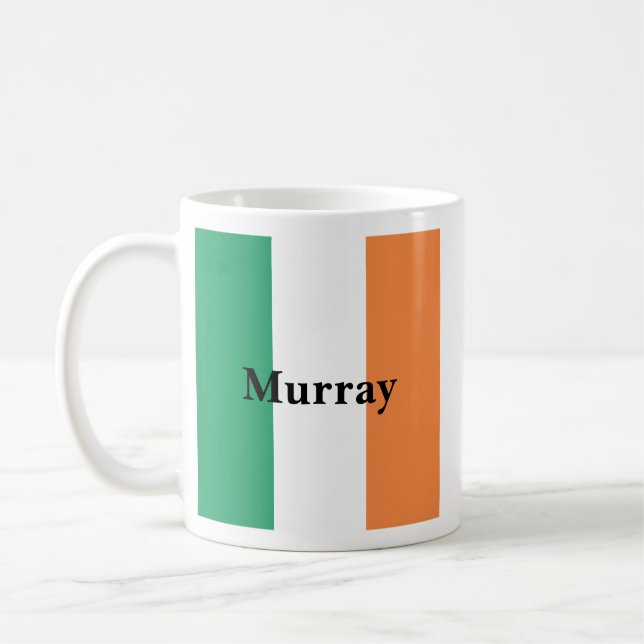 Ireland Flag Colors Irish Surname Name Custom  Coffee Mug (Left)