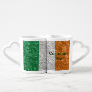 Ireland Flag - Crinkled Coffee Mug Set