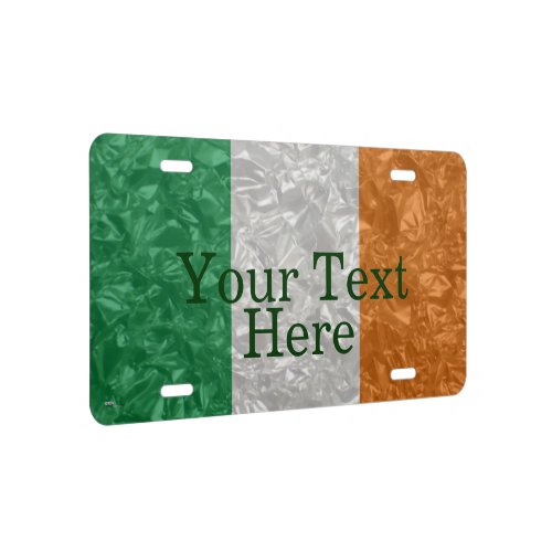 Ireland Flag _ Crinkled License Plate