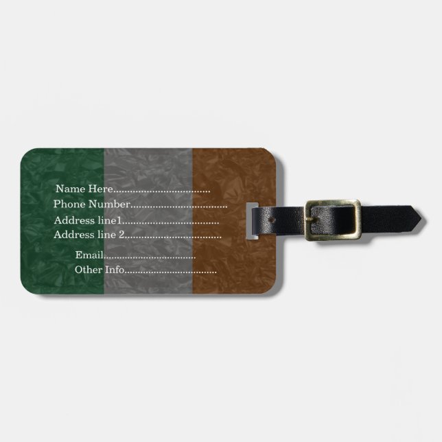 Ireland Flag - Crinkled Luggage Tag (Front Horizontal)