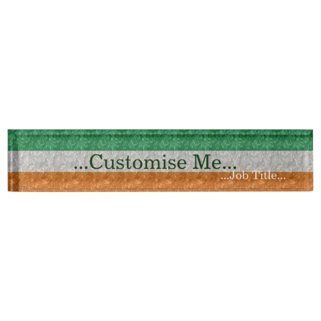 Ireland Flag - Crinkled Name Plate (Front)