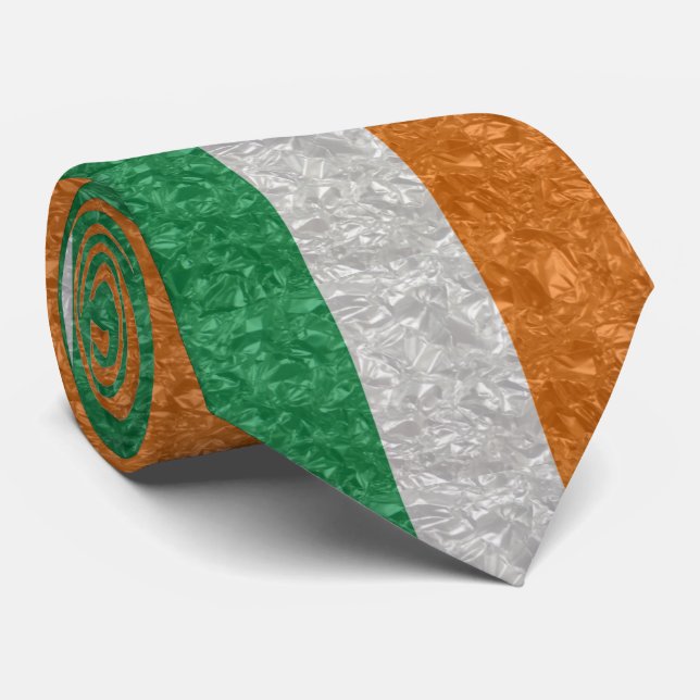 Ireland Flag - Crinkled Neck Tie (Rolled)
