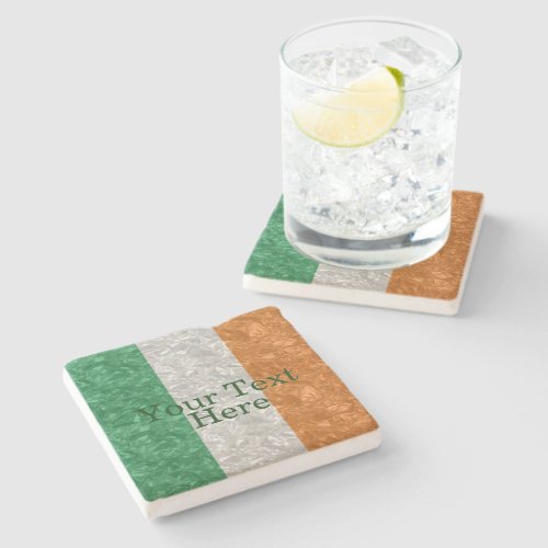 Ireland Flag _ Crinkled Stone Coaster