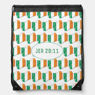 IRELAND FLAG Customizable JEREMIAH 29:11 Drawstring Bag