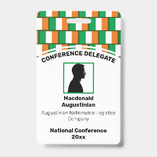 IRELAND FLAG Customized Logo Photo ID Name Badge