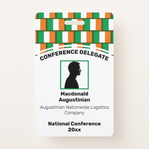 IRELAND FLAG Customized Logo Photo ID Name Badge
