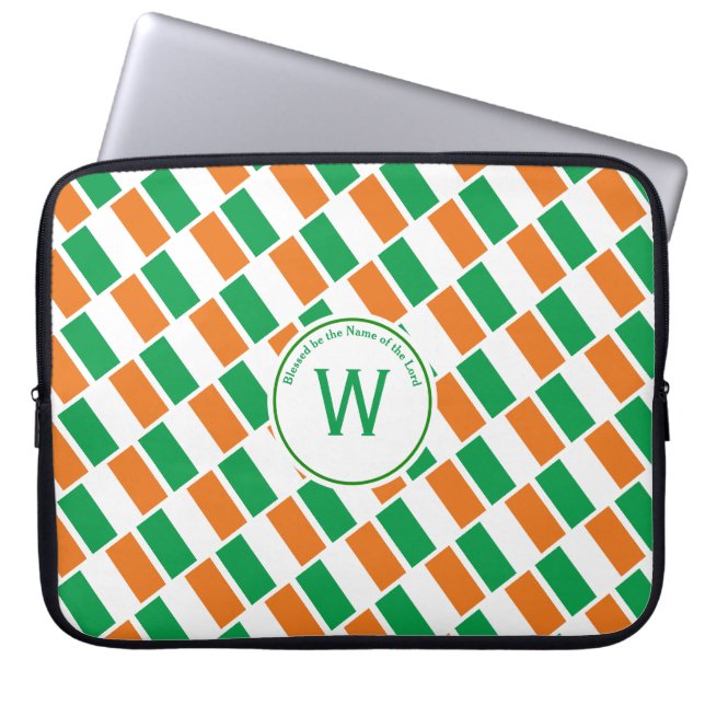 IRELAND FLAG Customized Scripture Stylish IRISH Laptop Sleeve (Front)