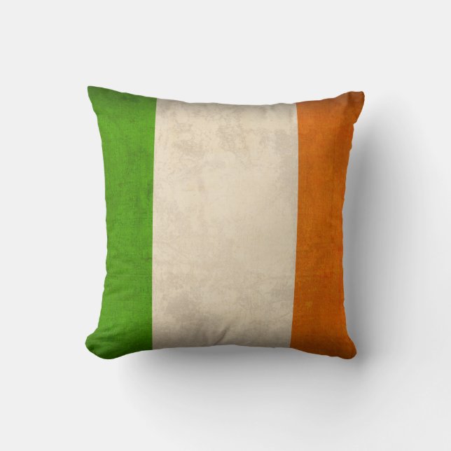 Ireland Flag Distressed Pillow - Irish (Front)