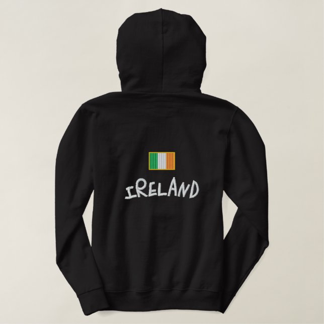 Ireland Flag Embroidered Hoodie (Design Back)