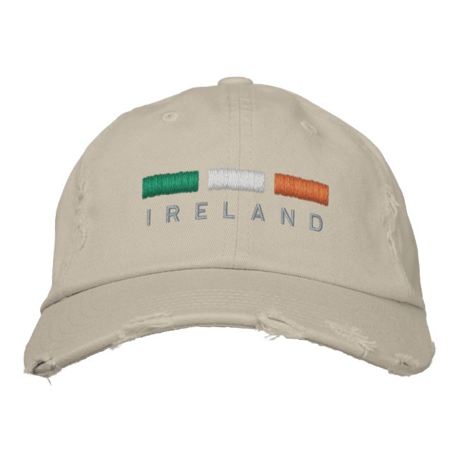 Ireland Flag Embroidery Embroidered Baseball Hat (Front)