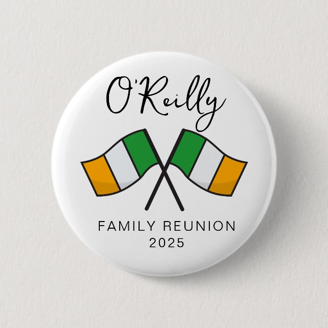 Ireland Flag Family Reunion  Button (Front)