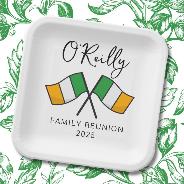 Ireland Flag Family Reunion  Paper Plates (Creator Uploaded)