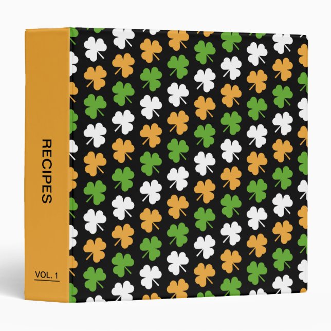 Ireland flag from shamrocks 3 ring binder (Front/Spine)